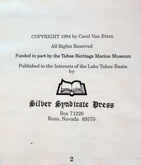 MEEKS BAY MEMORIES by Carol Van Etten 1994, Lake Tahoe history, PB 9×12″ 272 pgs