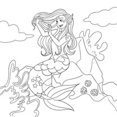 Mermaid Coloring Book: For Kids Ages 4-8, 9-12 (Young Dreamers Press Kids