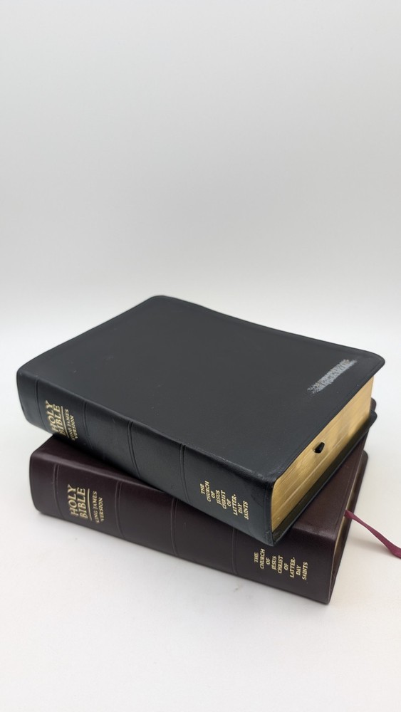 LDS Holy Bible Leather KJV Black + Brwon SOFT Leather King James Version READ