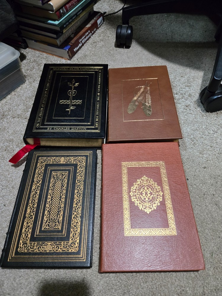 The Easton Press Lot of 4 Books – Origin of Species Red Badge of Courage Last of
