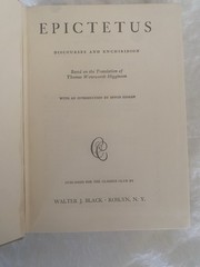 Epictetus Discourses and Enchiridion HC 1944 Walter J. Black Classics Club
