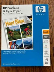 HP Brochure & flyer Paper Inkjet Matte 8.5×11″ 48 lb. 103 brightness OPEN BOX