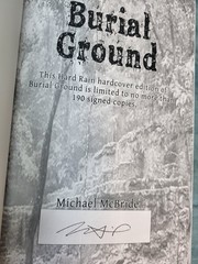 BURIAL GROUND – MICHAEL MCBRIDE – 2012 – LTD ED 190 COPIES **SIGNED** UNREAD/NEW