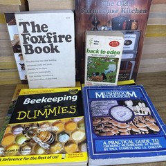 8 Book lot HOMESTEADING off-grid Preppers Mushrooms Foxfire Beekeeping Canning